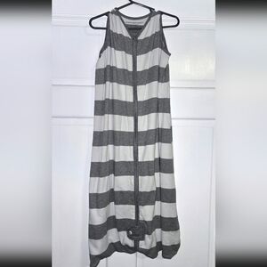 Gray and White Striped Women's Skirt